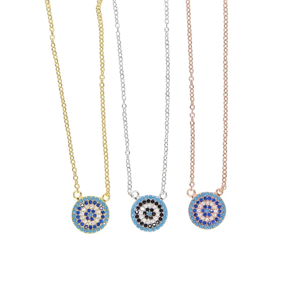 Blue White CZ Necklace