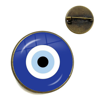 Evil Eye Gallery Exclusive: Unisex Round Evil Eye Brooch with Zinc Alloy – Ideal Fashion Gift