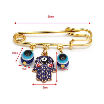 Elegant Geometric Turkish Evil Eye Brooches for Trendy Women - Gold and Silver Color Options