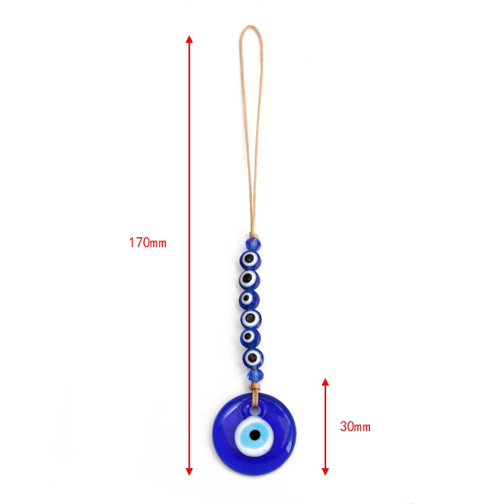 Chic Glass Evil Eye Beaded Pendant: Boho Elegance for Home & On-the-Go