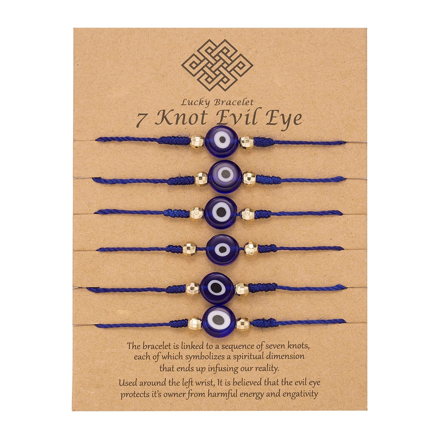 Embrace Fortuitous Vibes with our Exquisite Set of 6 Handmade Turkish Evil Eye Bracelets - Adjustable, Stylish and Trendy Fashion Accessory for Women and Men
