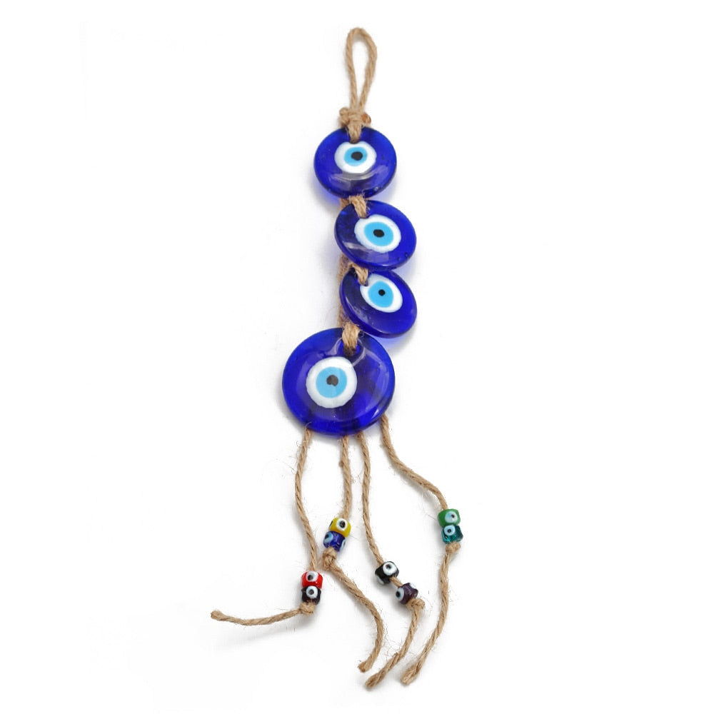 Exquisite Bohemian Glass Evil Eye Tassel Pendant: Ideal for Home, Car & Special Occasions