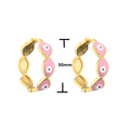 Classic Round Hoop Evil Eye Earrings with Colorful Turkish Design for Fashionable Women