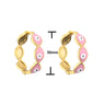 Classic Round Hoop Evil Eye Earrings with Colorful Turkish Design for Fashionable Women