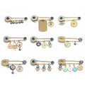 Elegant Gold-Toned Turkish Evil Eye Brooch with Tassel Detail – Timeless Charm for Women & Girls