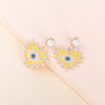 Heart-shaped Vintage Evil Eye Drop Earrings - A Stylish Statement for Women