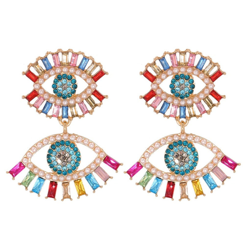 Trendy ethnic crystal dangles
