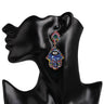 Enchanting Hamsa Evil Eye Drop Earrings: Vintage Crystal Jewelry Gift