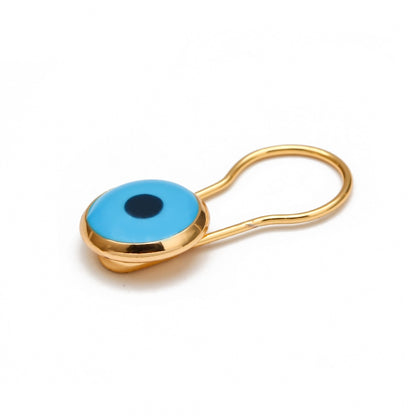 Elegant Gold-Plated Turkish Evil Eye Brooch Pin - Unisex Fashion Accessory Perfect for All Occasions