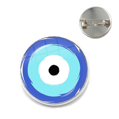 Evil Eye Gallery Exclusive: Unisex Round Evil Eye Brooch with Zinc Alloy – Ideal Fashion Gift