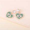Heart-shaped Vintage Evil Eye Drop Earrings - A Stylish Statement for Women