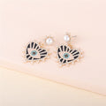 Heart-shaped Vintage Evil Eye Drop Earrings - A Stylish Statement for Women