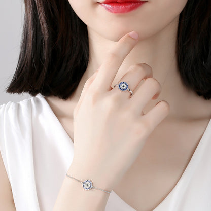 Blue CZ Charm Ring