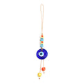 Chic Glass Evil Eye Beaded Pendant: Boho Elegance for Home & On-the-Go