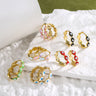 Classic Round Hoop Evil Eye Earrings with Colorful Turkish Design for Fashionable Women