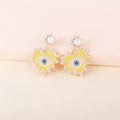 Heart-shaped Vintage Evil Eye Drop Earrings - A Stylish Statement for Women