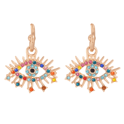 Mesmerizing Vintage Evil Eye Drop Earrings with Crystal Accents