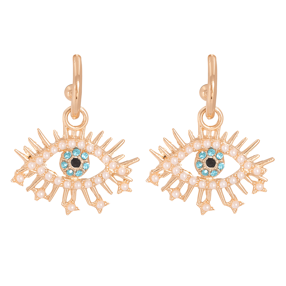 Mesmerizing Vintage Evil Eye Drop Earrings with Crystal Accents