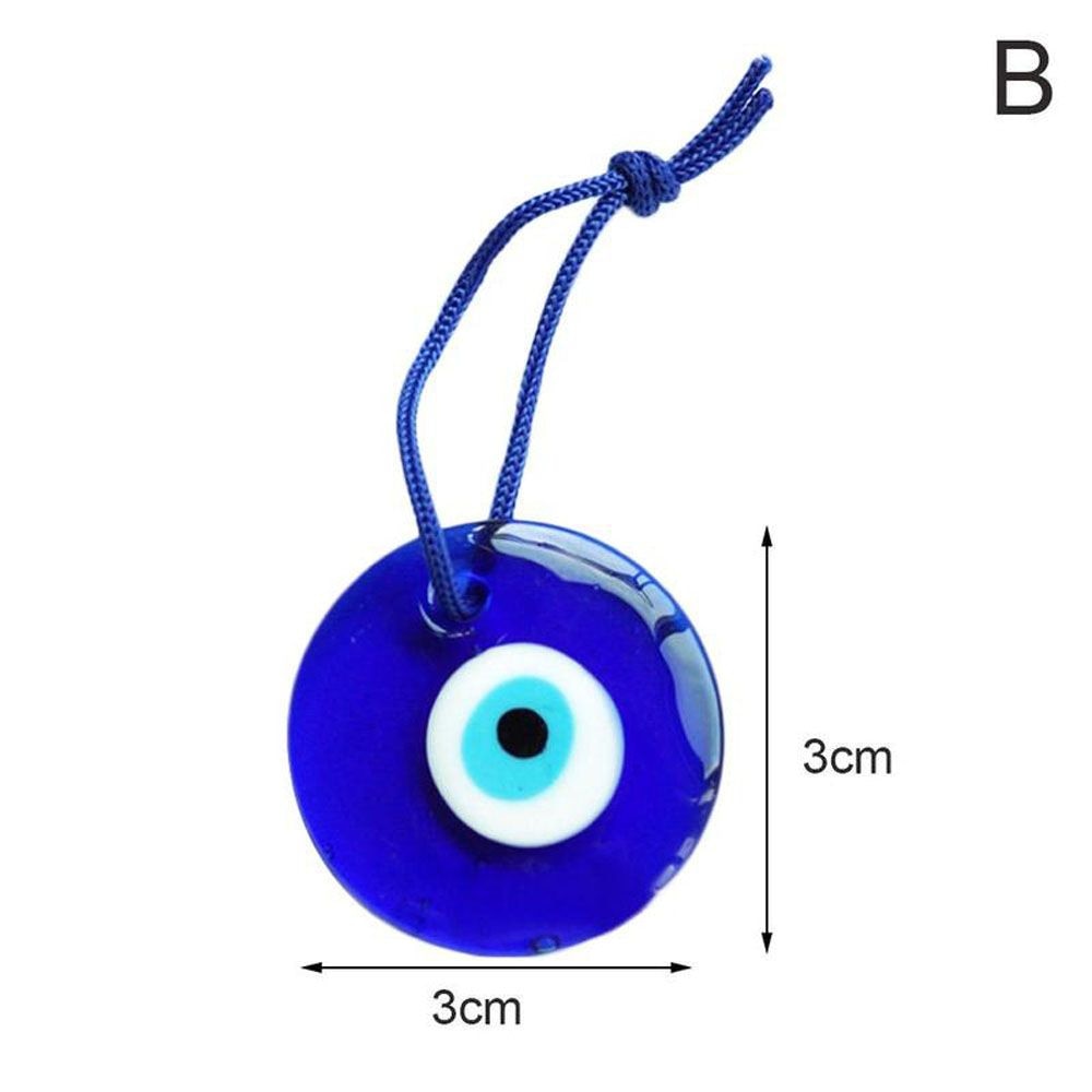 Elegant Turkish Evil Eye Car Pendant: Luxurious Glass Amulet for Car, Home, and Office Decor