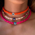 Exquisite Bohemian Turkish-Inspired Rainbow Clay Choker Necklace – Fashionable and Trendy Metal Geometric Jewelry for Women's Daily, Party and Beach Wear