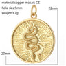 Evil Eye Designer Pendant Charm: Trendy Gold-Colored Jewelry Piece for Earrings, Necklaces, and Bracelets