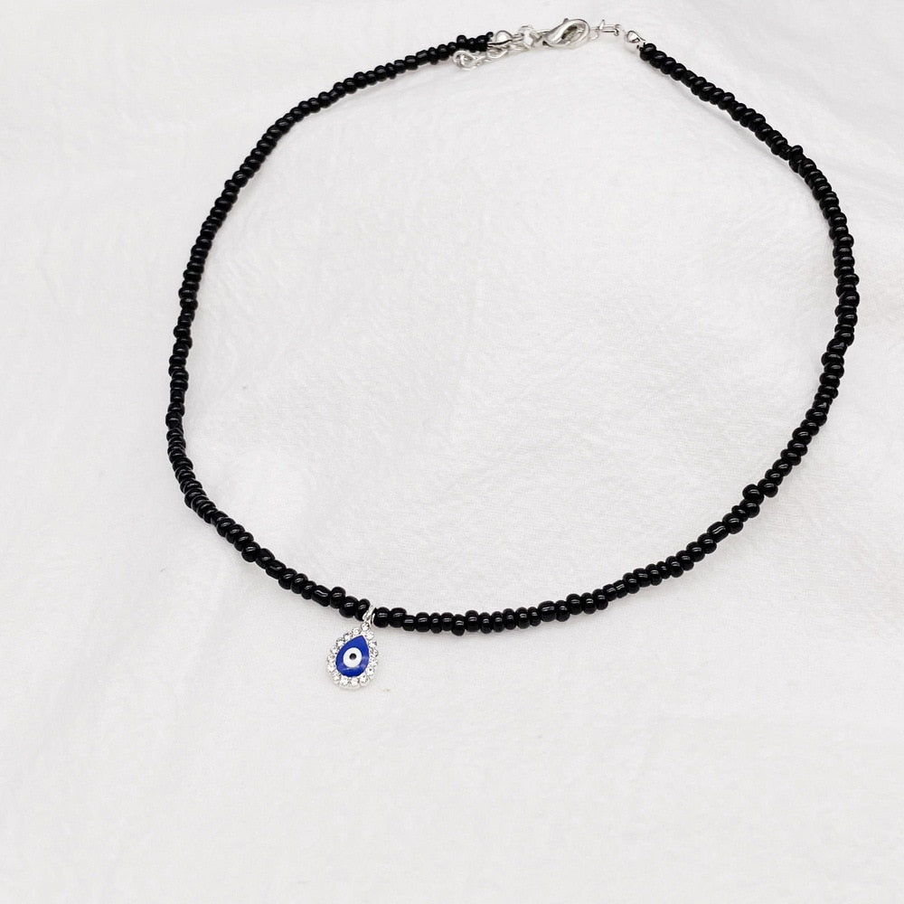 Crystal Blue Water Drop Pendant