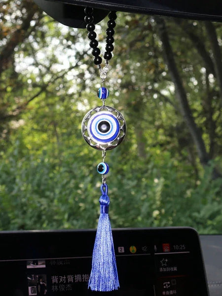 Blue Evil Eye Rearview Mirror Pendant
