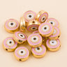 Pink round evil eye charm beads