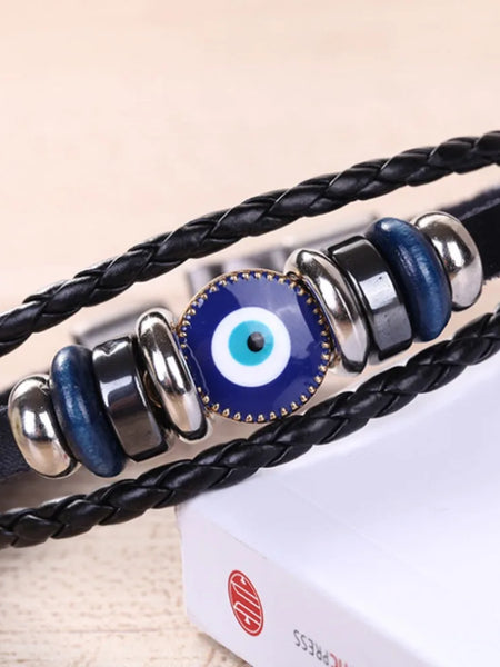 Evil Eye leather bracelet
