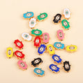 Multicolored Hamsa-shaped evil eye charm bead assortment