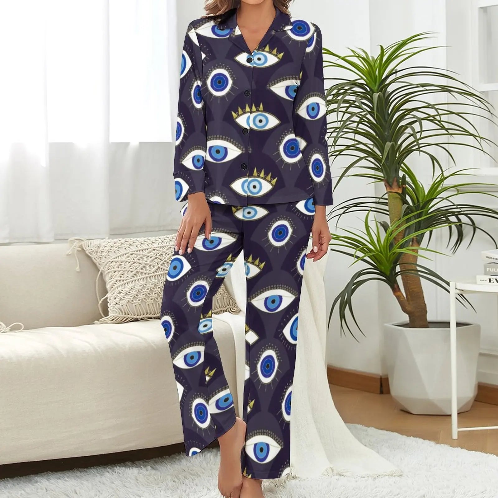 V-Neck Pajama Set