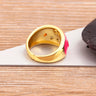Dazzling Rainbow Zircon Evil Eye Ring for Women - Stylish Wedding Band with Colorful Enamel Accents
