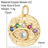 Evil Eye Designer Pendant Charm: Trendy Gold-Colored Jewelry Piece for Earrings, Necklaces, and Bracelets
