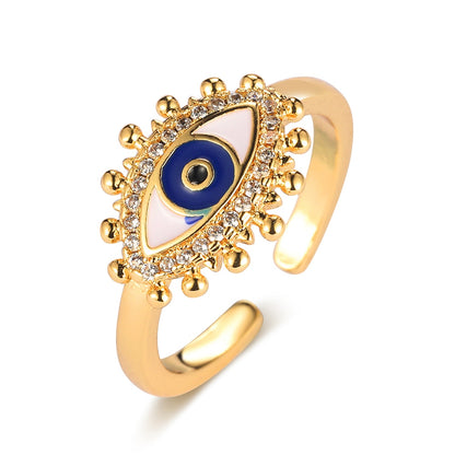 Evil eye charm ring