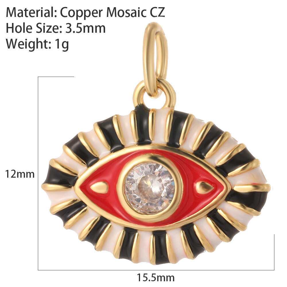 Evil Eye Designer Pendant Charm: Trendy Gold-Colored Jewelry Piece for Earrings, Necklaces, and Bracelets