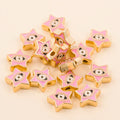 Pink star-shaped evil eye charm beads