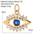 Evil Eye Designer Pendant Charm: Trendy Gold-Colored Jewelry Piece for Earrings, Necklaces, and Bracelets