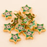 Green star-shaped evil eye charm beads