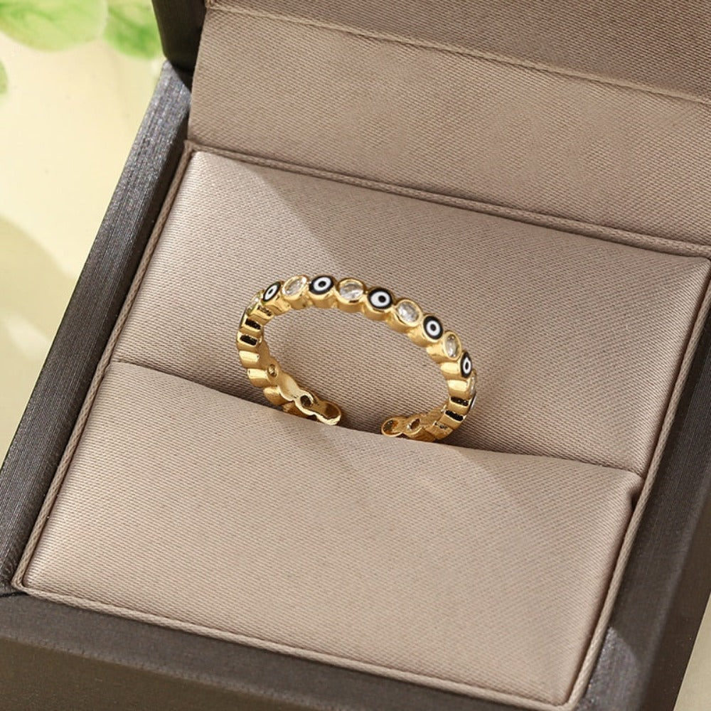 Stainless steel gold ring