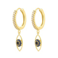 Blue Crystal Evil Eye Earrings