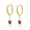 Blue Crystal Evil Eye Earrings