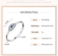 Evil eye ring size and Sterling 925 silver information graphic