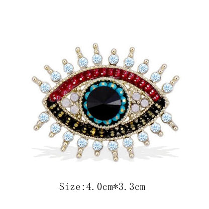 Elegant Vintage Evil Eye Brooch: Unisex Lucky Amulet Protection Accessory for Coats & Attire