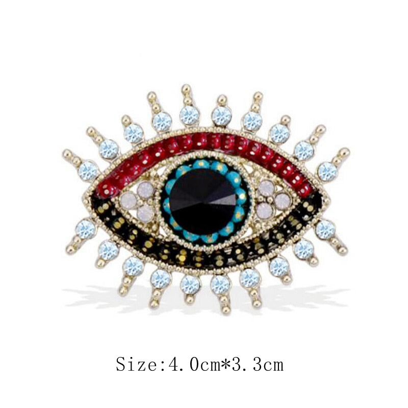 Elegant Vintage Evil Eye Brooch: Unisex Lucky Amulet Protection Accessory for Coats & Attire