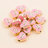 Pink teardrop-shaped evil eye charm beads