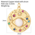 Evil Eye Designer Pendant Charm: Trendy Gold-Colored Jewelry Piece for Earrings, Necklaces, and Bracelets