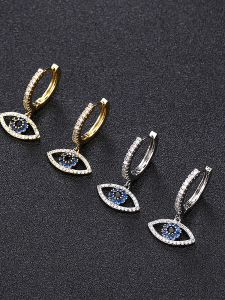 Gold-Plated Evil Eye Earrings