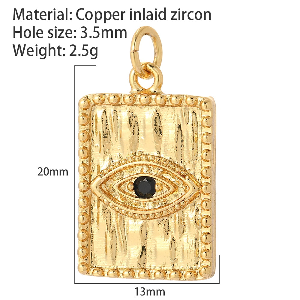 Evil Eye Designer Pendant Charm: Trendy Gold-Colored Jewelry Piece for Earrings, Necklaces, and Bracelets