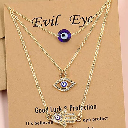 Mystical Turkish-Inspired Evil Eye and Hamsa Hand Zirconia Pendant Choker Necklace - Dainty, Lucky Charm Jewelry for Women and Girls