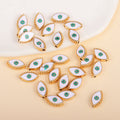 White marquise-shaped evil eye charm beads